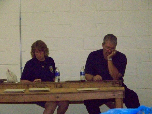 Members Diana Coll, and William Spicer playing a game of Bingo.