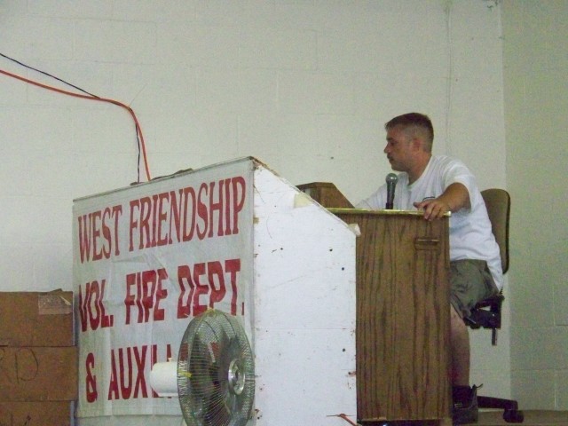 Member Charlie Gain calling a game of Bingo.