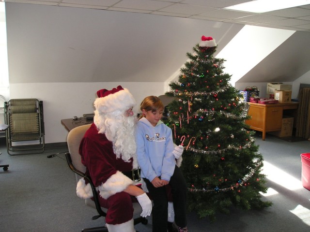 Samantha Miller has a chat with Santa.