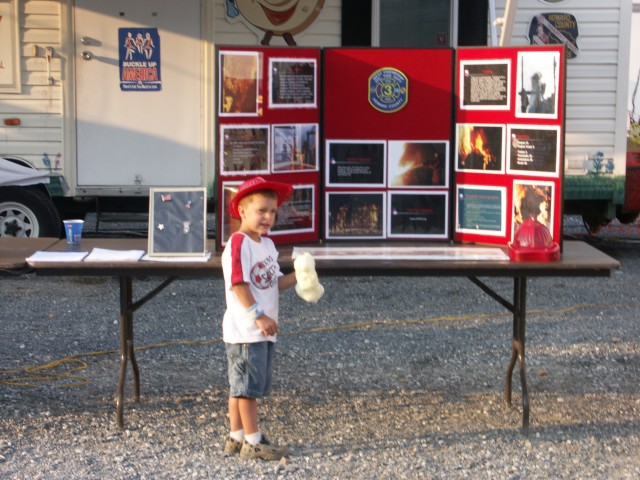 A future member visits the recruitment booth.